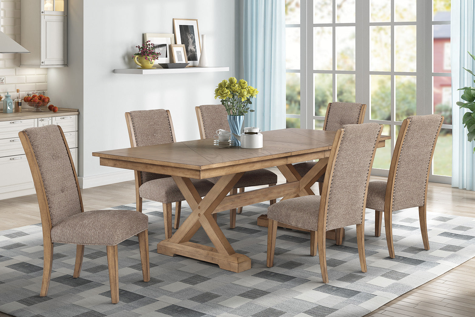 Dining Table & Base And 6 X Side Chair - SSD10163