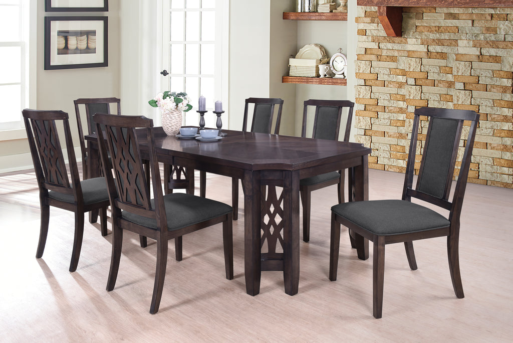Antique Grey Extension Dining Set with 6 Chairs