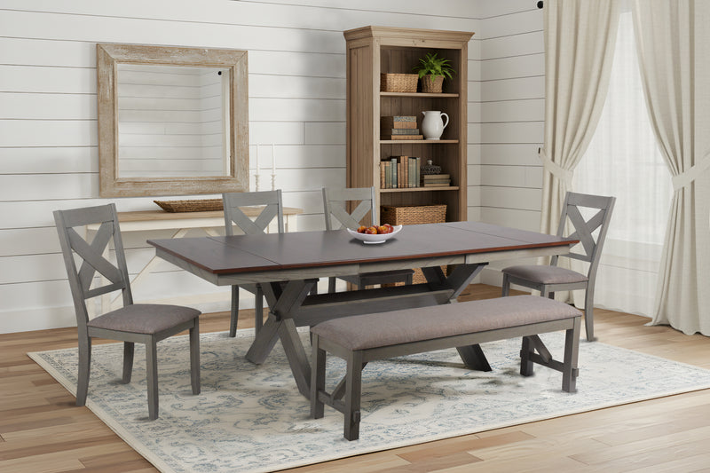 Grey Extension Dining Set with 4 Chairs