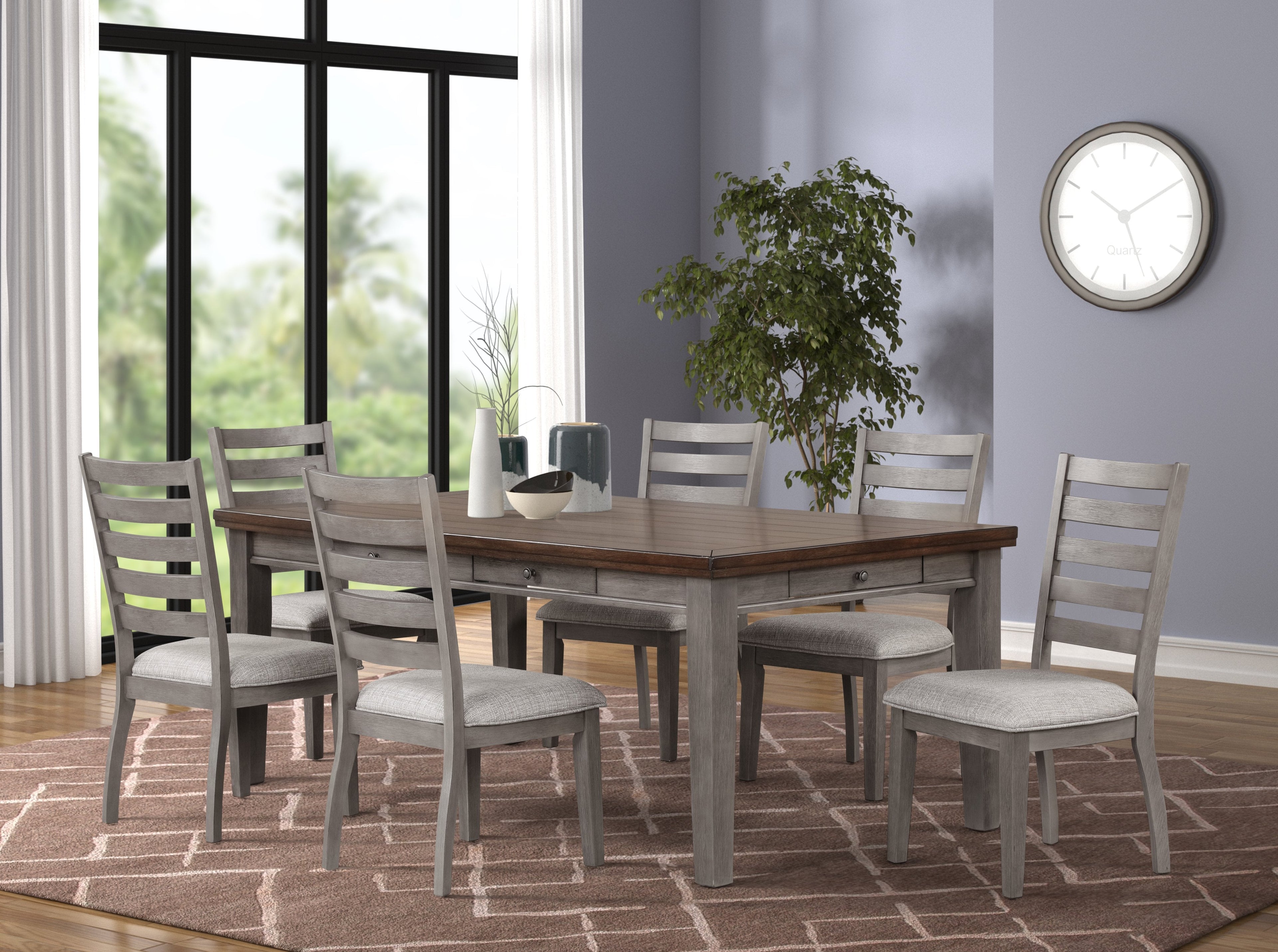 Table W/ 6 Drawers And 6 X Side Chair - SSD11663