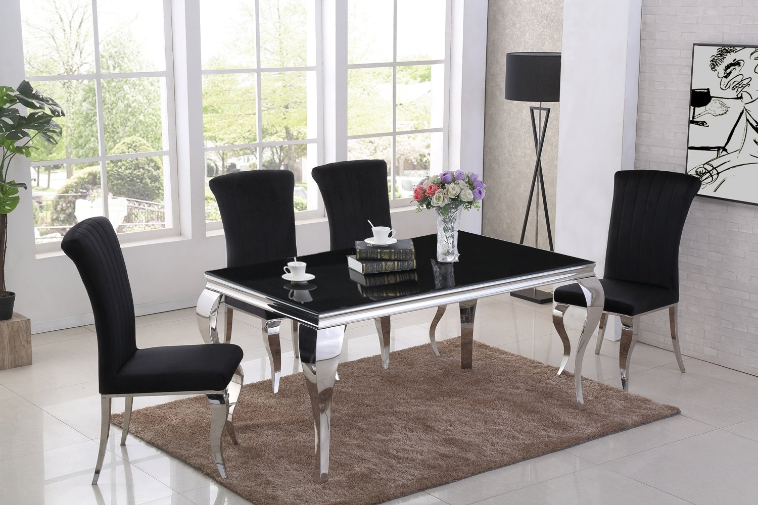 Dining Table And 4 X Dining Side Chairs - SSD12063