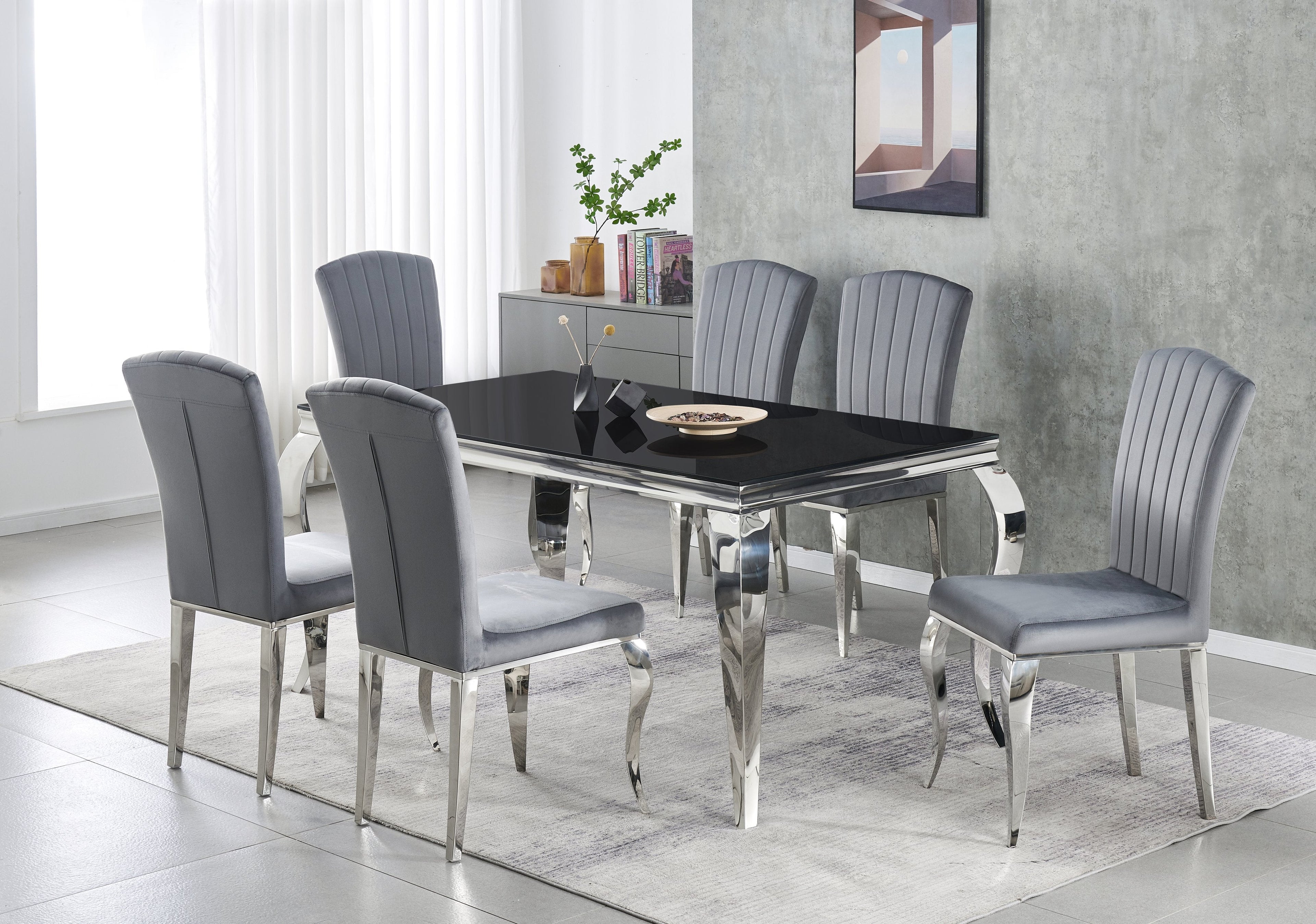 Dining Table And 6 X Dining Side Chairs - SSD12363