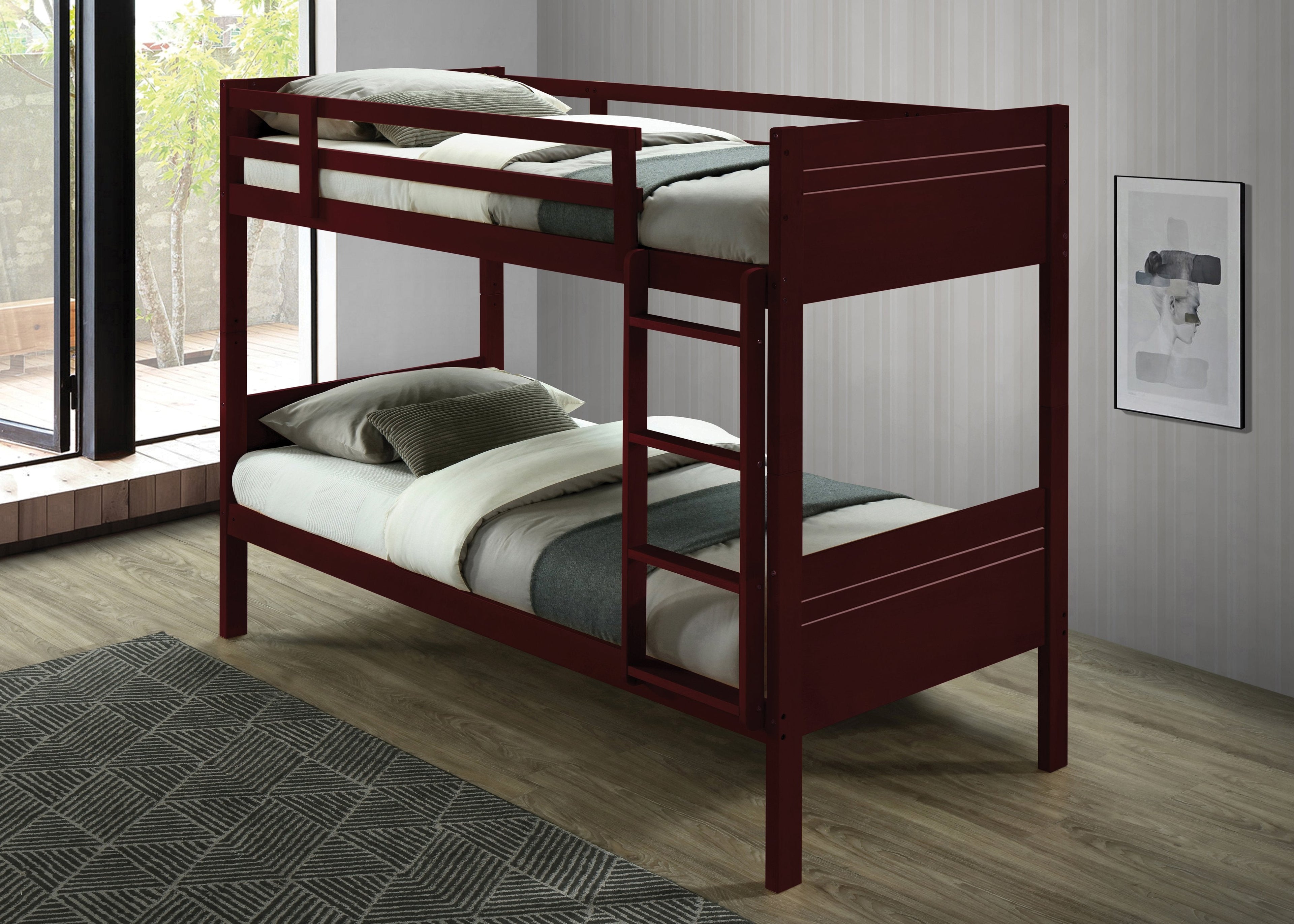 Twin / Twin Wood Bunkbed - SSS23063