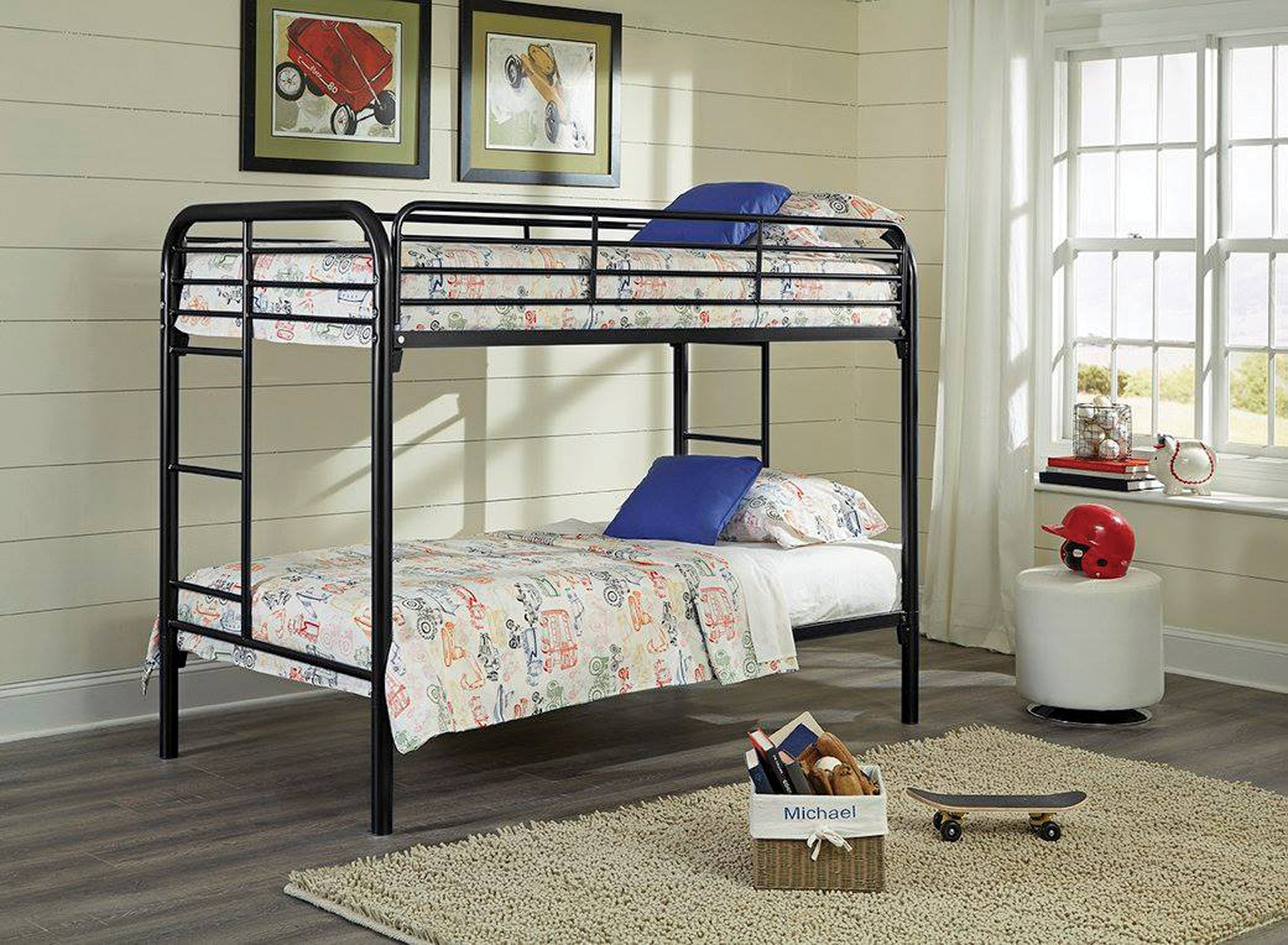 Twin / Twin Black Metal Bunkbed - SSS48563