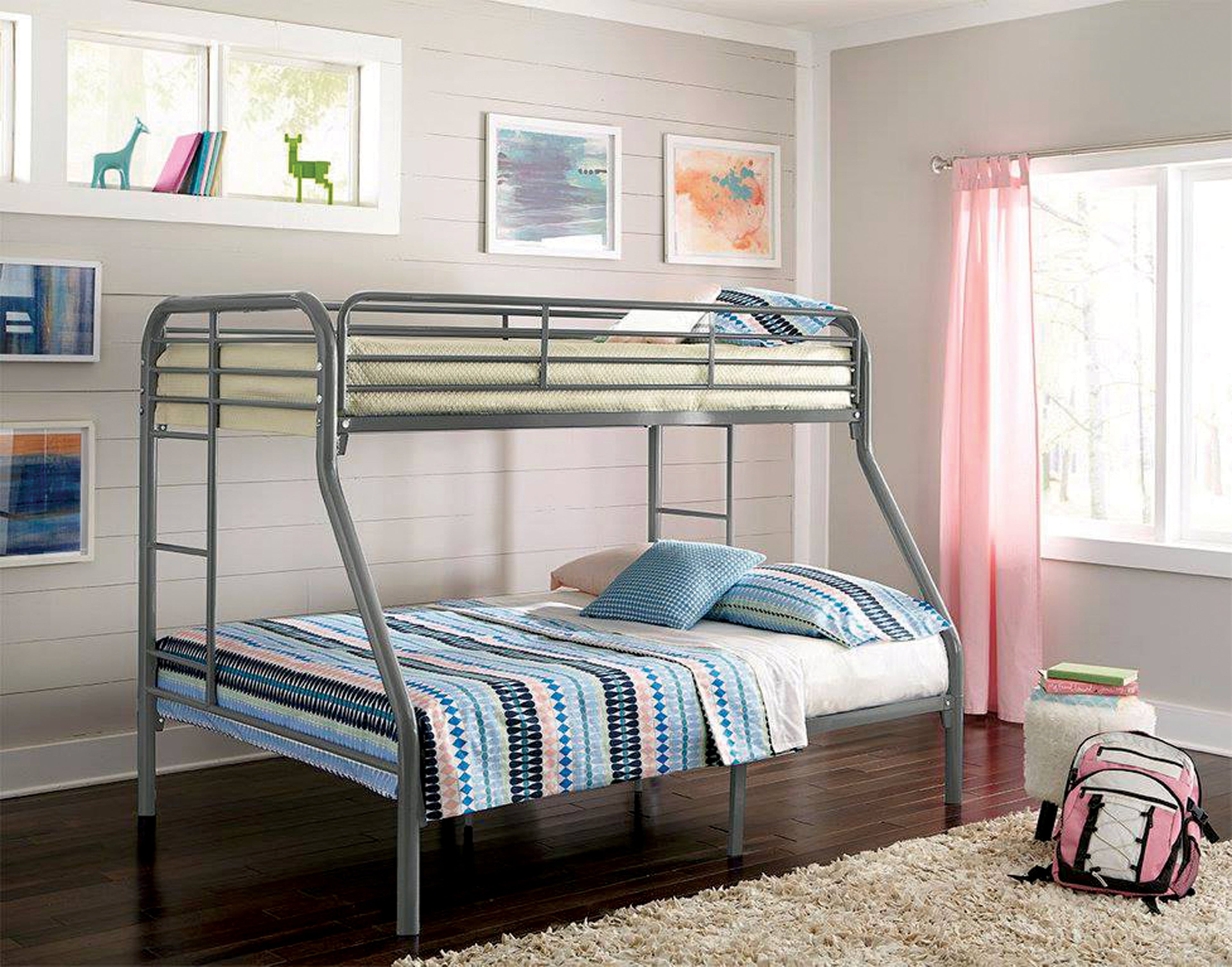 Twin / Full Grey Metal Bunkbed - SSS49063