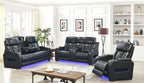 Black Power Reclining Sofa & Loveseat Set with LED & USB-C
