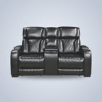 Black Power Reclining Sofa & Loveseat Set with LED & USB-C