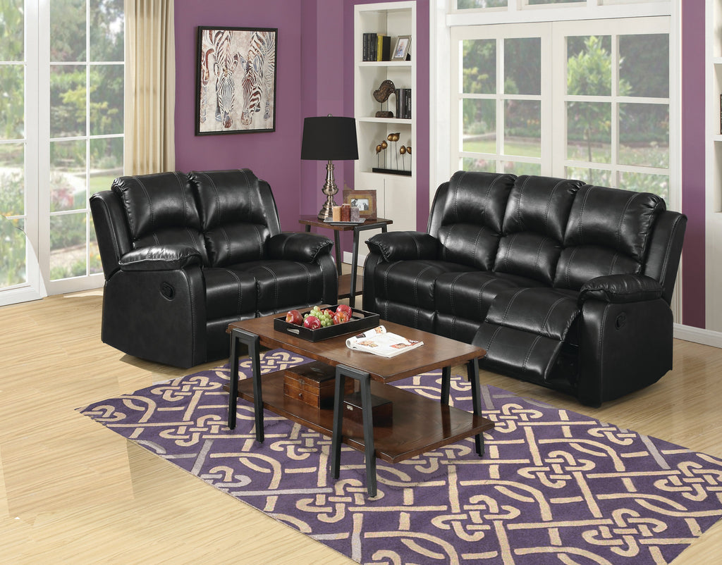 Black Reclining Sofa & Loveseat Set