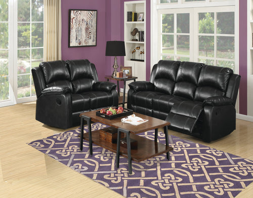 Black Reclining Sofa & Loveseat Set
