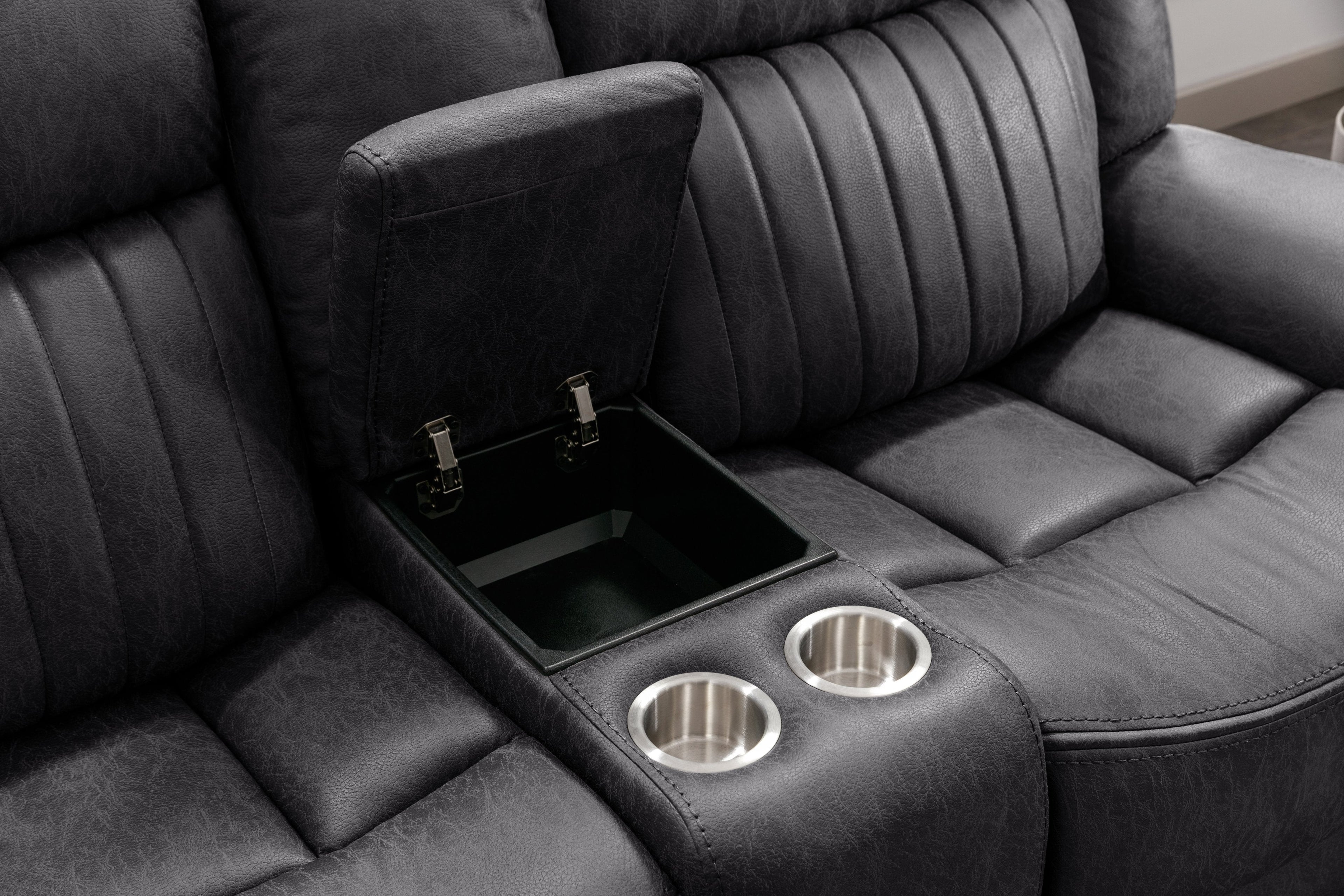 Reclining Sofa W/ Drop Table And Loveseat W/ Console & Usb - SSU14563