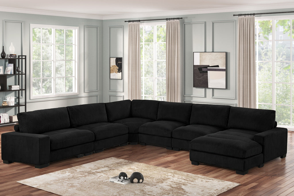 Black 6-Piece Modular Sectional