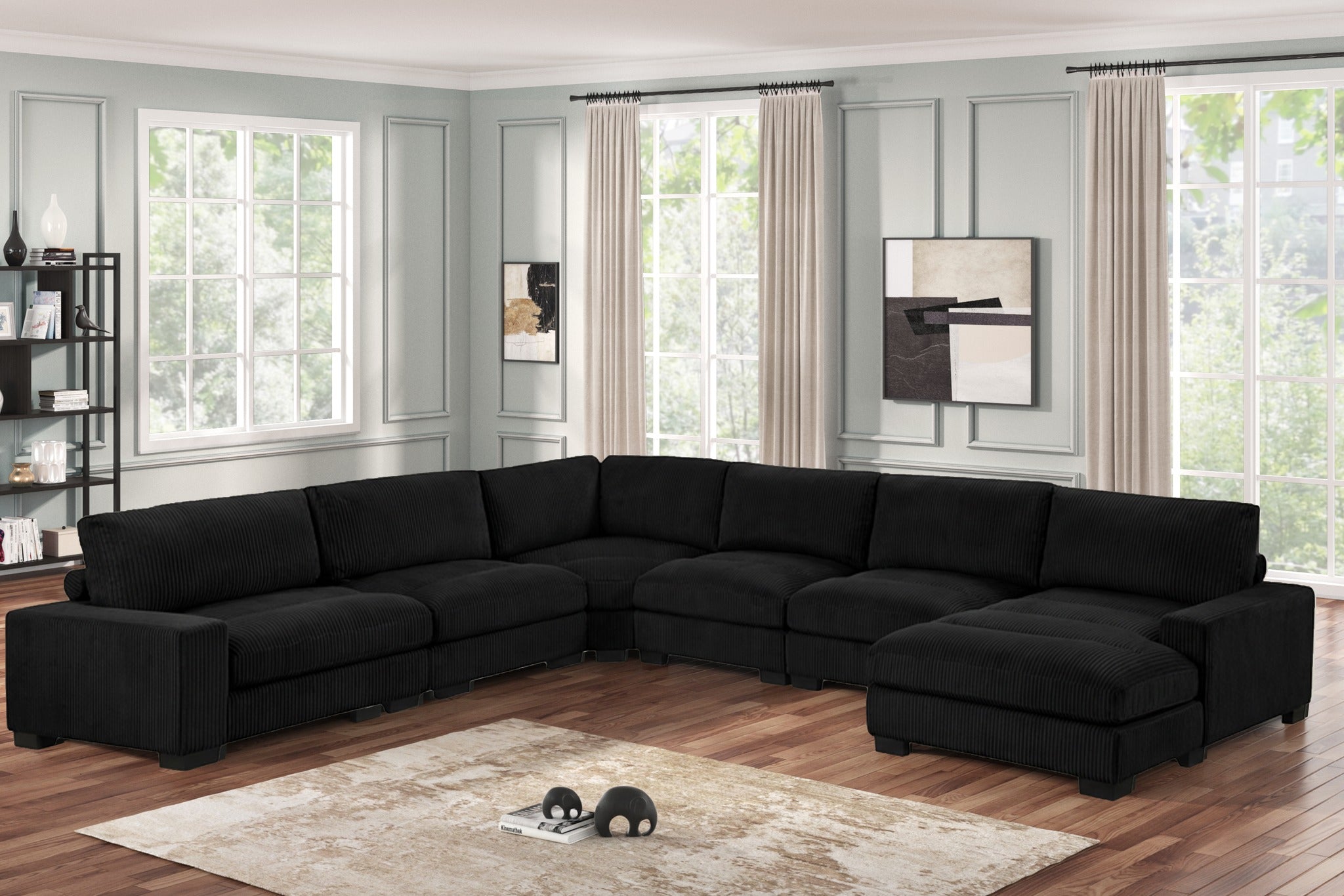 Black 6-Piece Modular Sectional