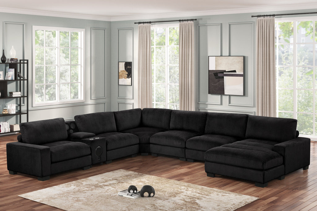 Black 6-Piece Modular Sectional