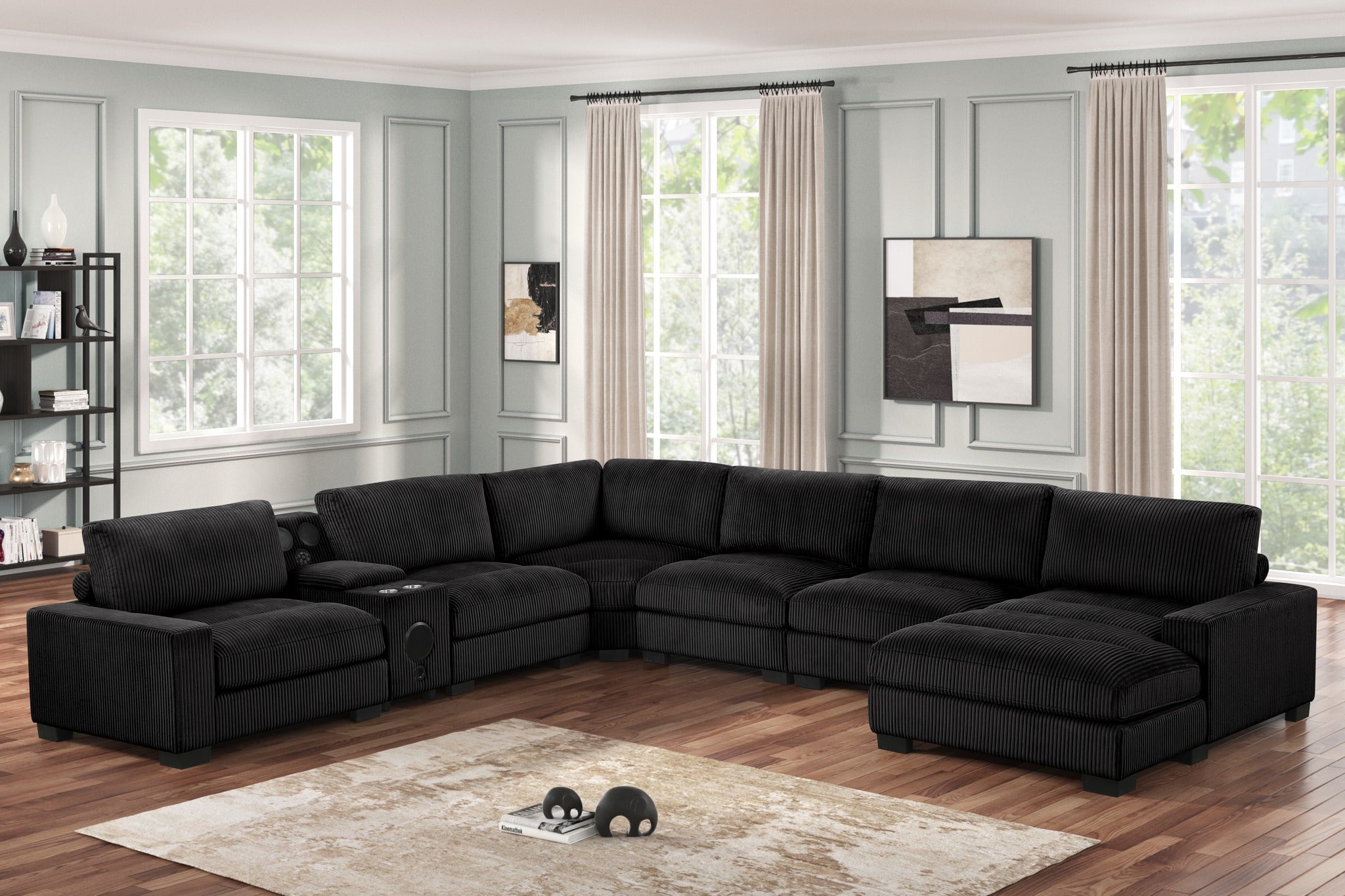 Black 6-Piece Modular Sectional