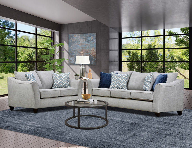 Light Grey Transitional Sofa & Loveseat Set