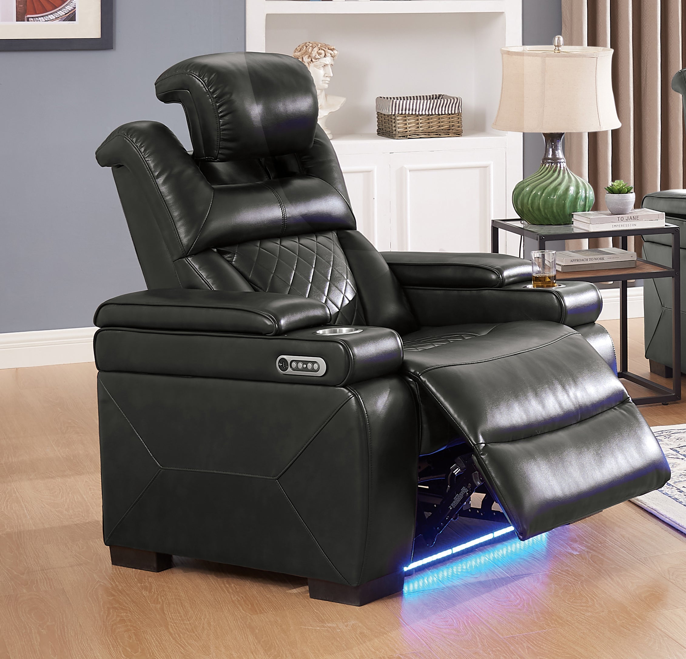 Dual Power Recliner W/ Led & Usb Storage Arms - SSU30r63