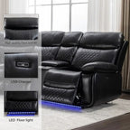 Black LED & Bluetooth Power Reclining Sectional