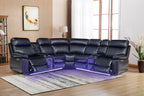 Black LED & Bluetooth Power Reclining Sectional